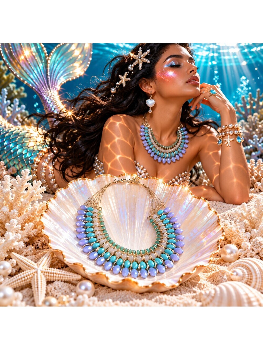Mermaid Collection Beaded Necklace
